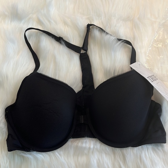 NWT True & Co. 36C Black Mesh Merced T-Back Underwire Bra - Picture 4 of 12